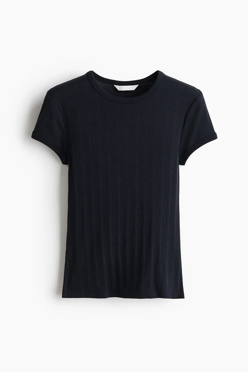 H&M Pointelle-knit T-shirt