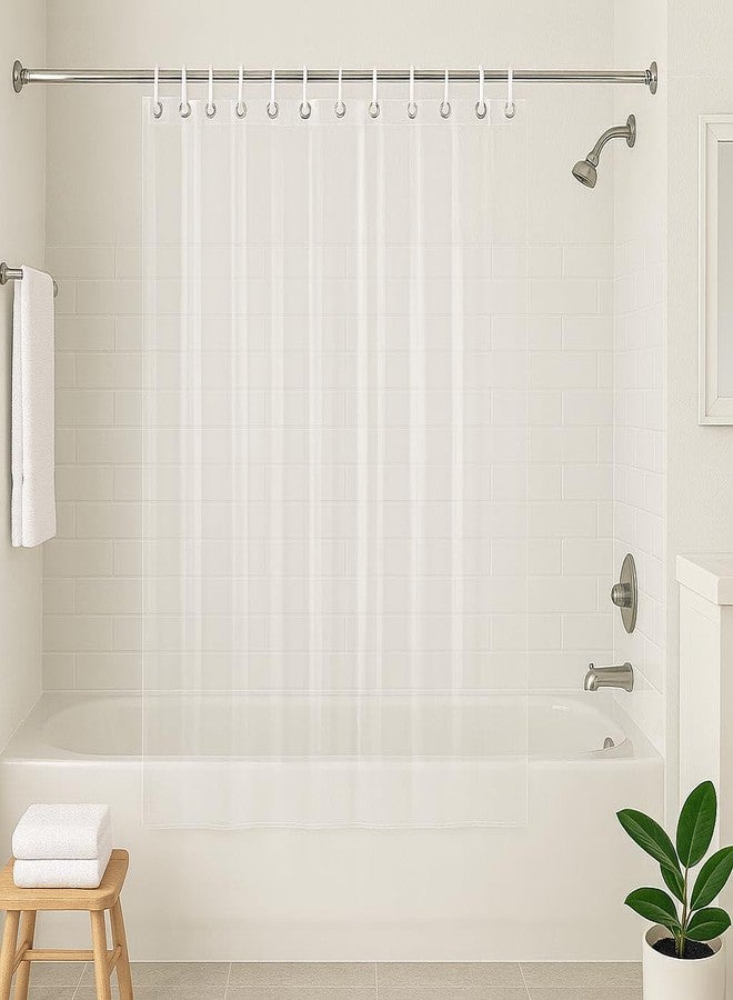 Abela Home Products Clear Shower Curtain Liner with Magnets & Plastic Hooks - Lightweight, Washable, Eco-Friendly, Sustainable Bathroom Liner - Fits Standard Showers, Water Resistant - Image 5