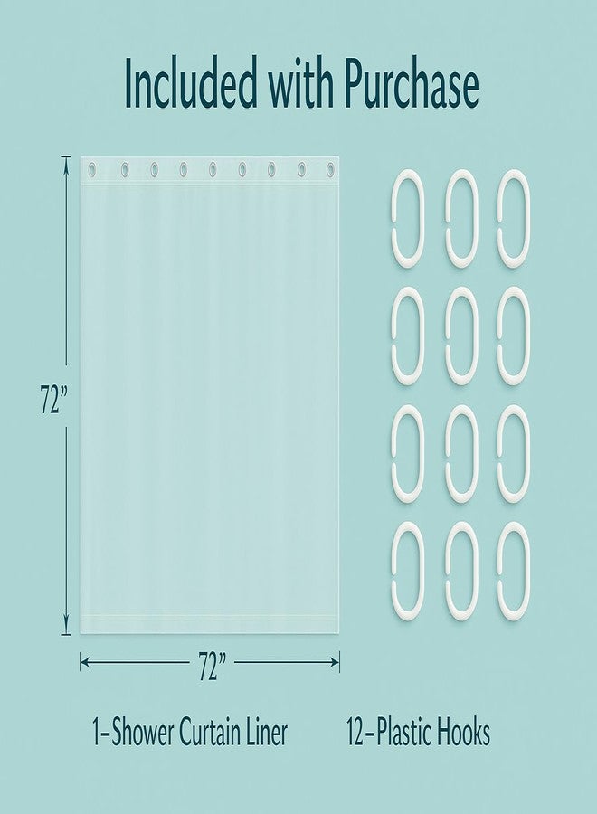 Abela Home Products Clear Shower Curtain Liner with Magnets & Plastic Hooks - Lightweight, Washable, Eco-Friendly, Sustainable Bathroom Liner - Fits Standard Showers, Water Resistant - Image 2