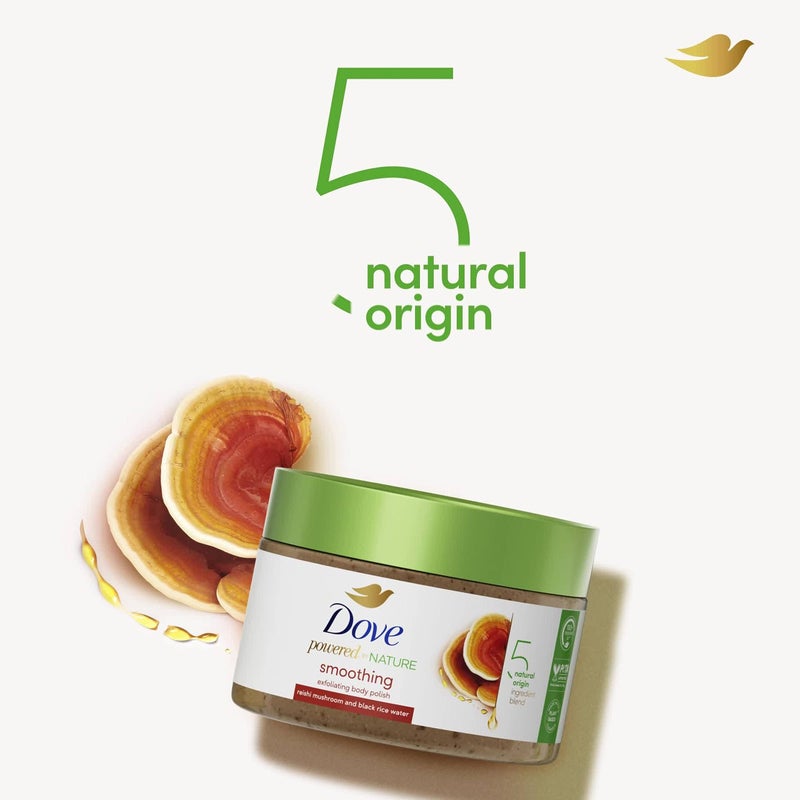 Dove Powered By Nature Smoothing Body Polish Exfoliating With 5 Natural Origin Ingredient Blend For Skin Care 10.5 oz (Pack of 1) - Image 4