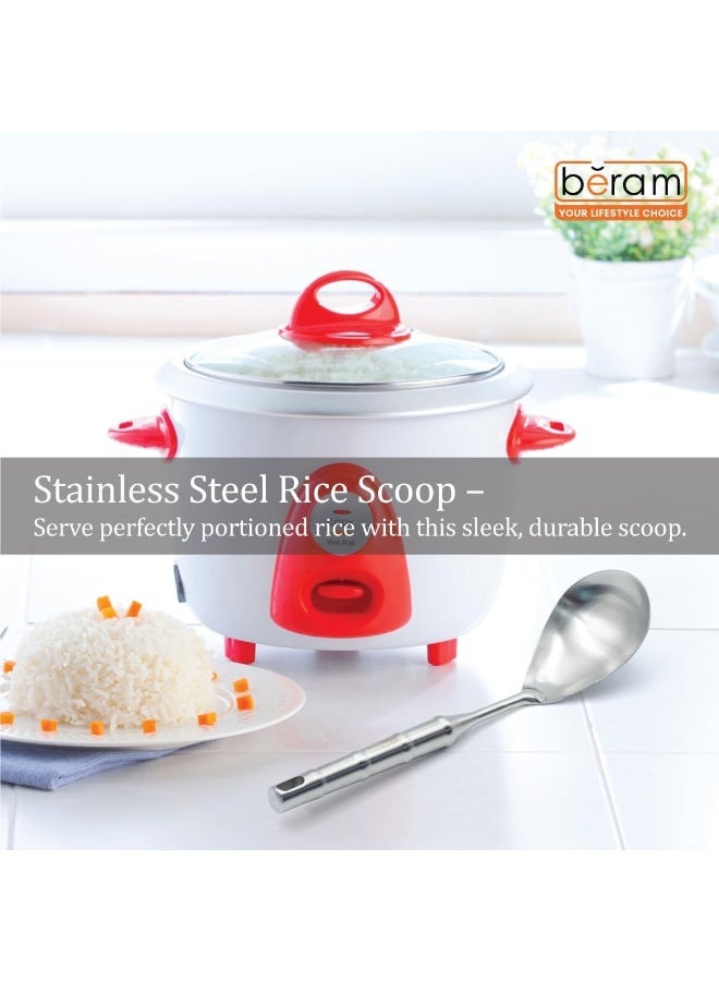 BERAM Rice Scooper, 304 Stainless Steel Cookware with Bamboo Designed Handles, Cooking Utensils, Kitchen Tools, Serving Spoons, and Spatulas 100% Food Grade, Elegant Design - Image 2