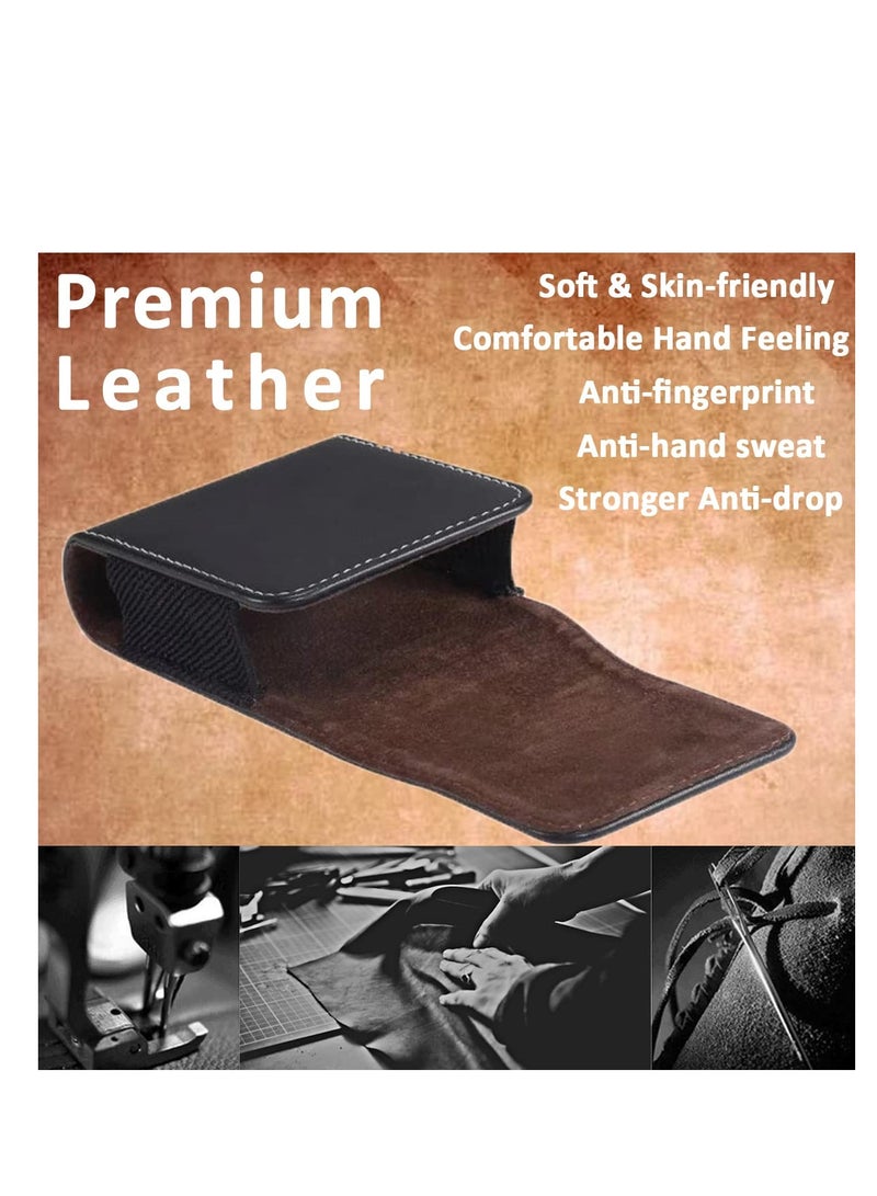 SYOSI Samsung Galaxy Z Flip 4 / Z Flip 3 Phone Pouch Holster Belt Case, Leather Pouch with Metal Clip+Magnetic Closure for Phone Holster for Galaxy Z Flip 4,Z Flip 3,Z Flip,Motorola RAZR-Black - Image 3