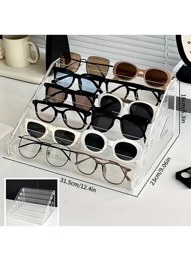 حامل عرض نظارات أكريليك شفاف 3 طبقات منظف للاستخدام المنزلي والتجزئة - Image 5