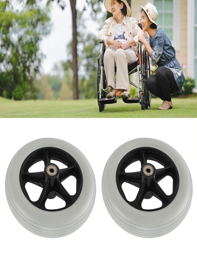 Asixxsix 8 Inch Wheelchair Wheels, 2Pcs Wheelchair Front Wheels Rollator Walker Anti Slip Replacement Casters Rollers Tire, Universal Wheelchair Replacement Wheel Accessories - Image 4