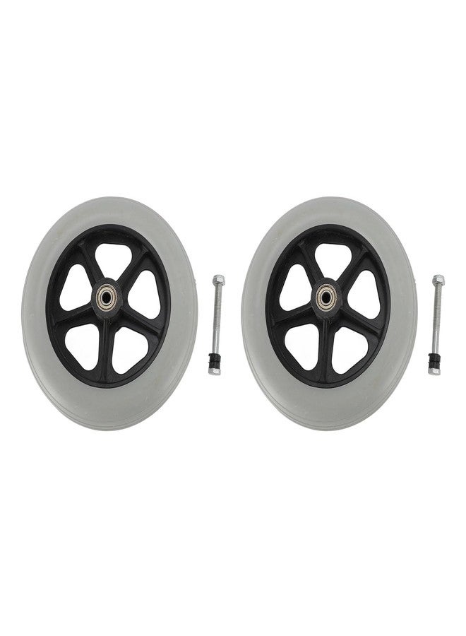 Asixxsix 8 Inch Wheelchair Wheels, 2Pcs Wheelchair Front Wheels Rollator Walker Anti Slip Replacement Casters Rollers Tire, Universal Wheelchair Replacement Wheel Accessories - Image 5