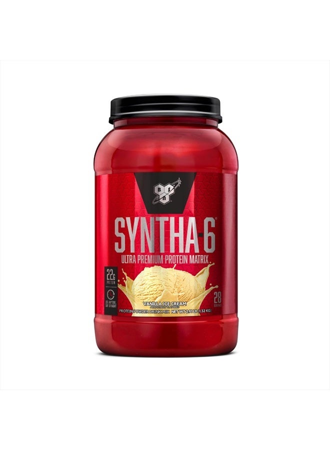 BSN مسحوق بروتين واي SYNTHA-6، بروتين معزول بنكهة حليب الفانيليا مع كازين ميكسي، آيس كريم، 28 حصة (قد يختلف التعبئة)  - Image 1