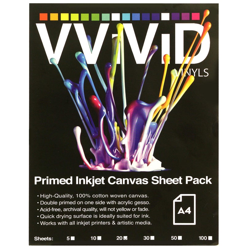 VViViD Inkjet Canvas 100% Real Printable Cotton LTR 8.5 X 11 125lbs. 340gsm 17mil (5 sheets) - Image 3
