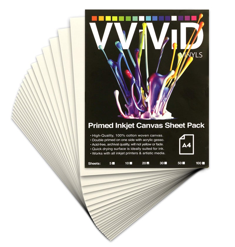 VViViD Inkjet Canvas 100% Real Printable Cotton LTR 8.5 X 11 125lbs. 340gsm 17mil (5 sheets) - Image 1