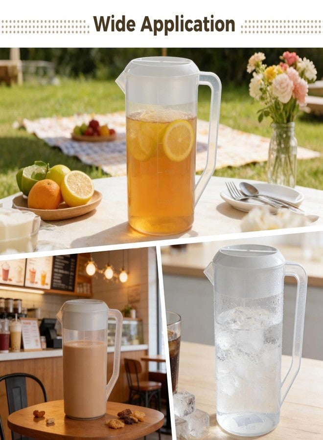 NIMBLOOM 2 Pcs Plastic Pitcher with Lid, 84.5 Oz Large Capacity Iced Tea Pitcher, Food-Safe Fridge Drink Dispenser with Spout, Long-Lasting Water Jug with Handle for Homemade Juice, Cold Beverage - Image 5