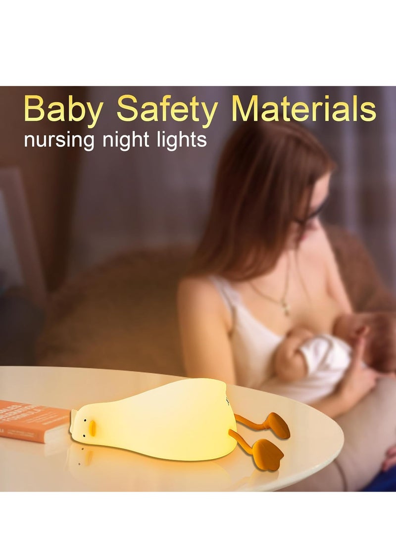 JAJEEK Cute Duck Lying Duck Night Light – Silicone LED Bedside Lamp, Dimmable Touch Control Rechargeable, Baby Night Light for Breastfeeding and Bedroom, Soft & Safe Lighting for Kids - Image 5