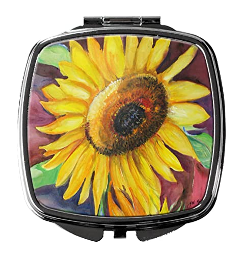 Caroline's Treasures JMK1268SCM Sunflowers Compact Mirror Decorative Travel Makeup Mirror for Women Girls Gifts Pocket Makeup Mirror Folding Handheld - Image 1