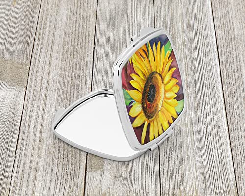 Caroline's Treasures JMK1268SCM Sunflowers Compact Mirror Decorative Travel Makeup Mirror for Women Girls Gifts Pocket Makeup Mirror Folding Handheld - Image 2