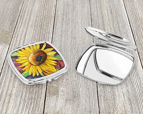 Caroline's Treasures JMK1268SCM Sunflowers Compact Mirror Decorative Travel Makeup Mirror for Women Girls Gifts Pocket Makeup Mirror Folding Handheld - Image 3