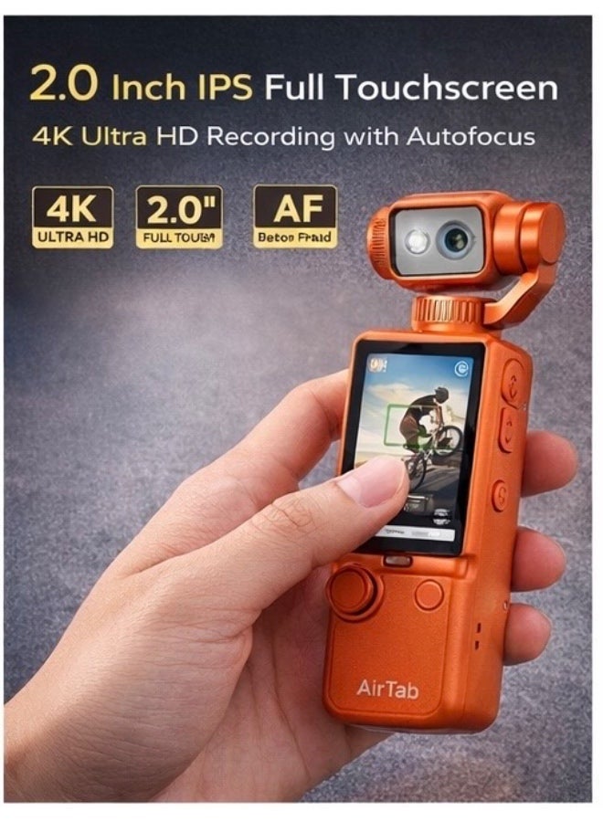 Stabilized 4K Action Camera with 3000mAh Battery – AirTab Pocket 4 - Image 2