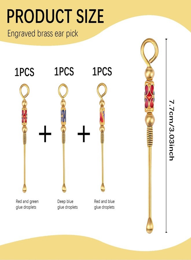 DOERDO DD 3pcs Tiny Snuff Spoon - Brass Mini Powder Earpick Spoon with Necklace Loop, Retro Medicine for Herbs, Survival Kits & Jewelry Pendant - Image 2
