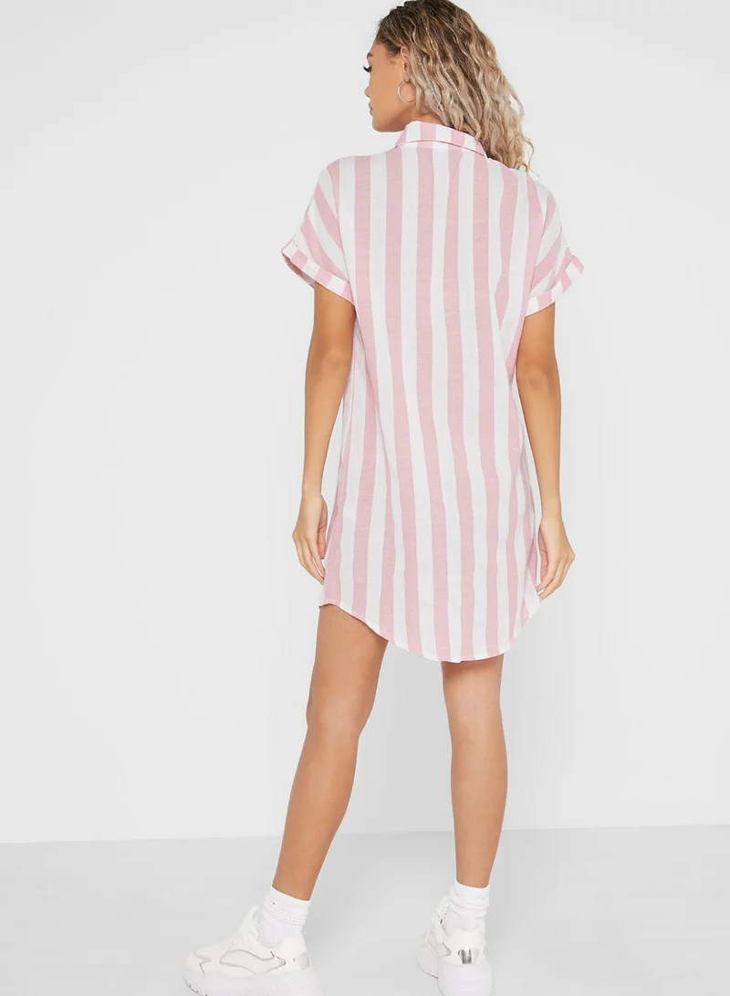 Ginger Button Front Stripe Dress