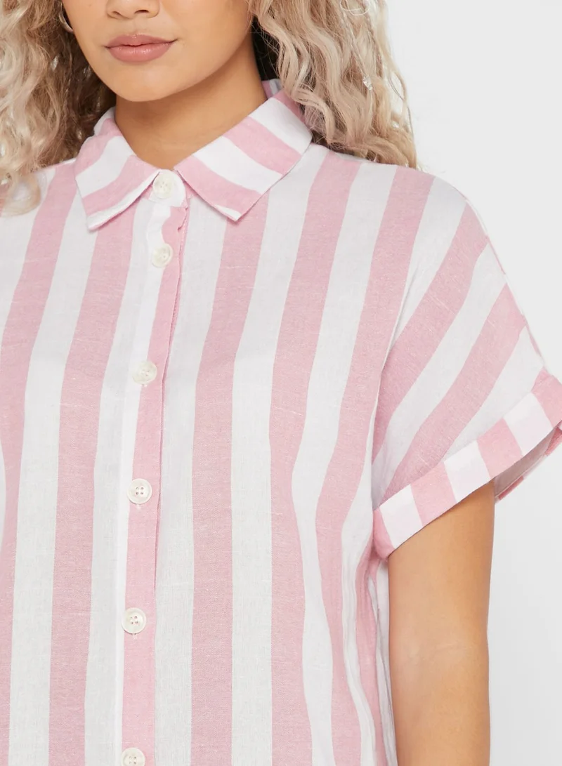 Ginger Button Front Stripe Dress