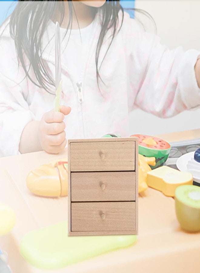 ifundom Mini Doll House Bookcase Playset Accessories - Miniature Wood Bookshelf & Cabinet Living Room Unit - Image 5