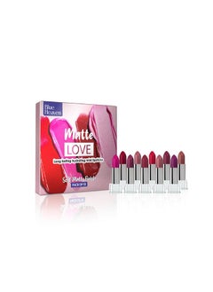 Matte Love Mini Lipsticks Pack Of 10 | Long Lasting, Hydrating & Moisturizing Mini Roll On Lipsticks For Women | Soft-Matte Finish | 13G