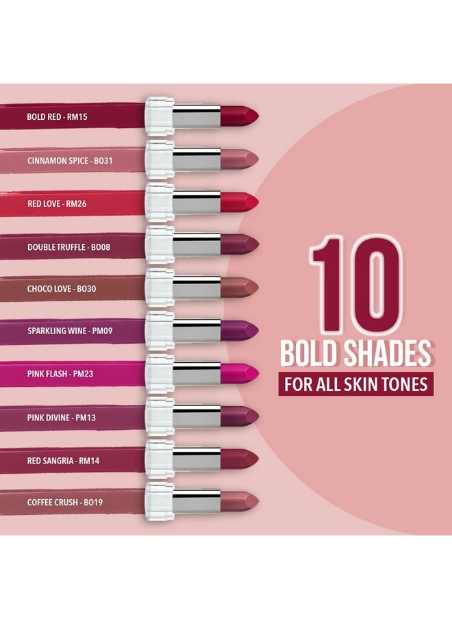 Blue Heaven - Matte Love Mini Lipsticks Pack Of 10 | Long Lasting, Hydrating & Moisturizing Mini Roll On Lipsticks For Women | Soft-Matte Finish | 13G - Image 1