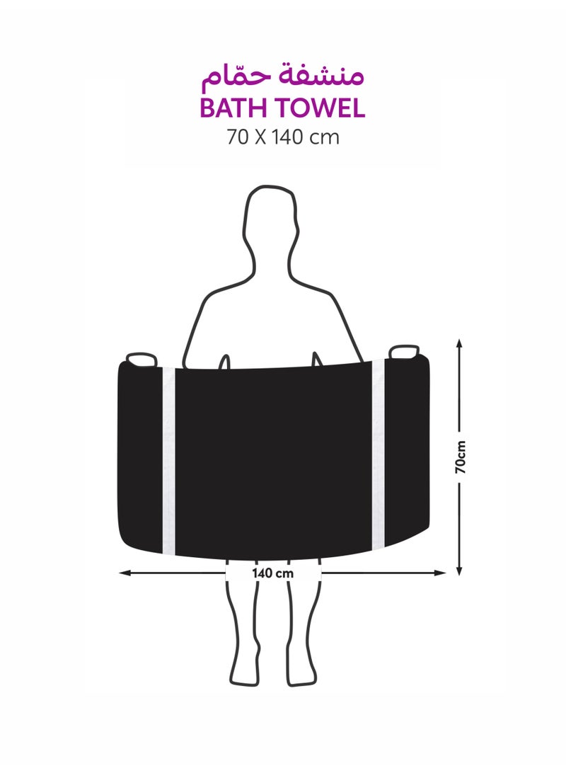 Donetella 4-Pcs Premium Bath Towel Set (70x140 cm) – 600 GSM 100% Cotton,100% Combed Cotton 600 GSM | Quick Dry, Ultra-Absorbent, Thick & Plush | Ideal for Bath, Spa, Gym, Hotel & Everyday Luxury - Image 3