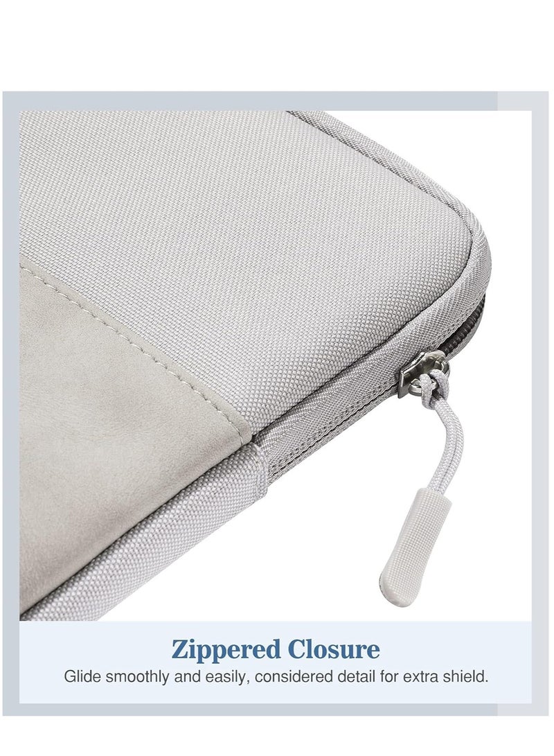 Fanski 12-13 Inch Tablet Sleeve Bag, Carrying Bag Compatible with 13" MacBook Air/Pro M1/M2, iPad Pro 12,9, Surface Pro 3/4/5/6/2017 12.3", Protective with Pocket, Light Gray - Image 5