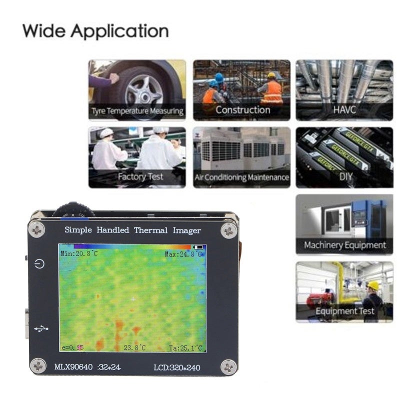 Infrared Camera -40℃ To 300℃ Wide Temp Range 8Hz Refresh Rate Thermal Imaging - 2-Inch Screen With Temp Readouts Non-Contact Thermometer For Industrial Monitoring Circuit Board Testing Security Detect - Image 2