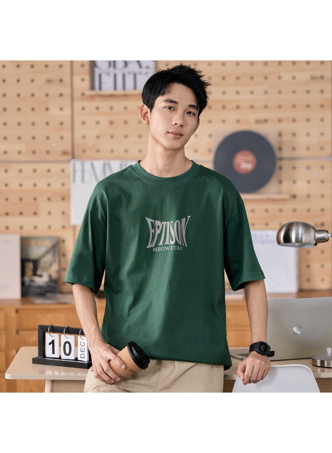 EPTISON Fashion Printed Cotton T-shirt Men's Summer Casual Loose Fit Couple Tee Youth Basic Top - Image 5