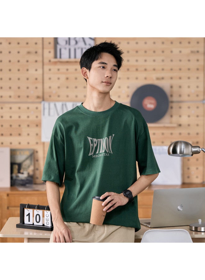 EPTISON Fashion Printed Cotton T-shirt Men's Summer Casual Loose Fit Couple Tee Youth Basic Top - Image 4