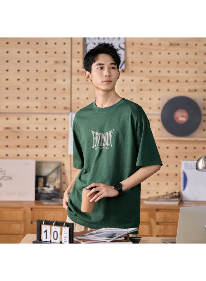 EPTISON Fashion Printed Cotton T-shirt Men's Summer Casual Loose Fit Couple Tee Youth Basic Top - Image 2