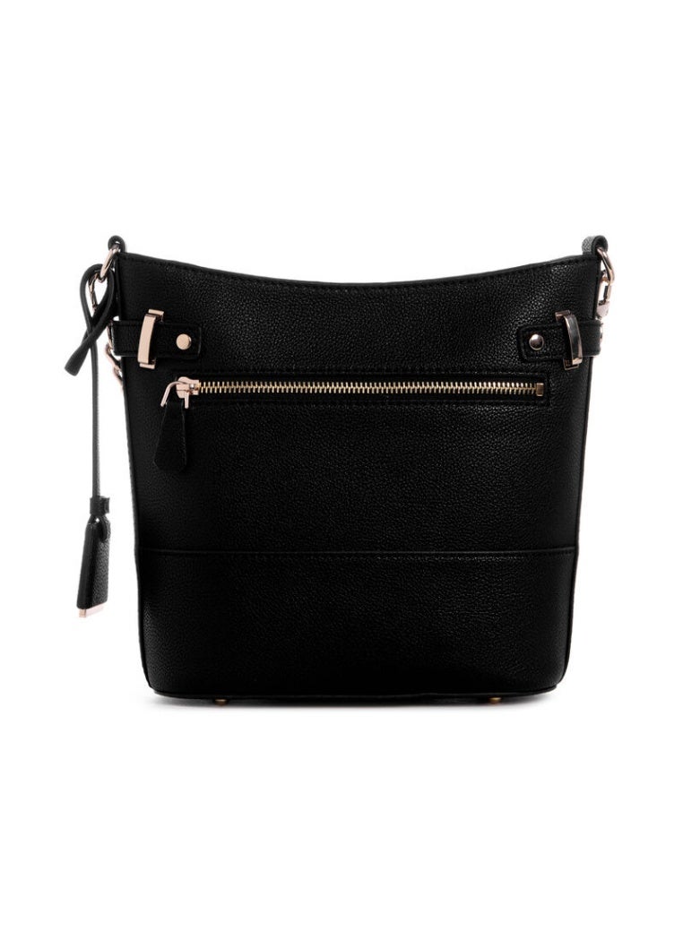 جس Guess Textured Faux-Leather Bucket Bag – Sleek Black - Image 2
