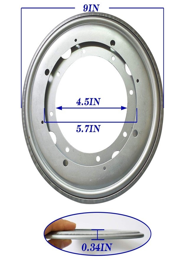 Evadow 2Pack Lazy Susan Hardware, 9" Rotating Bearing Plate 5/16” Thick, 750lbs Lazy Susan Turntable Swivel Base for Rotating Table, Serving Tray, Kitchen Storage, Book Rack, Corner Shelves, Dollhouse - Image 2