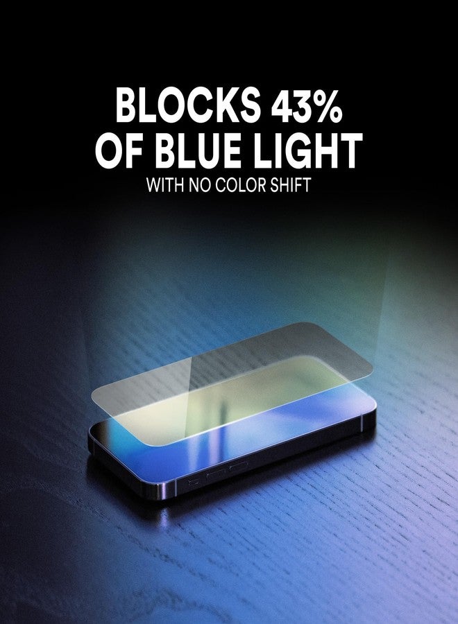 BodyGuardz Pure 3 Blue Light Screen Protector for iPhone 15 Pro/iPhone 15, Durable Tempered Glass with Retina Protection, Easy Installation, Case-Friendly, Perfect Touch Sensitivity - Image 2