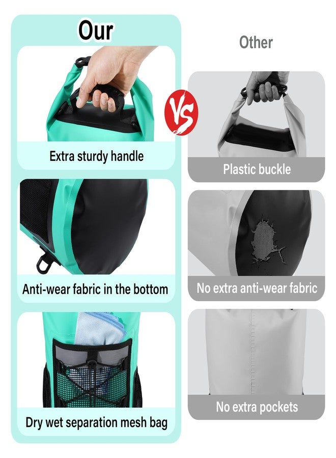 بيمويس حقيبة بيمويز الجافة، حقيبة ظهر مقاومة للماء سعة 25 لترًا، حقائب جافة للتجديف بالكاياك للنساء والرجال، حقيبة سفر خارجية قابلة للطي للرحلات البحرية والتجديف بالكاياك وصيد الأسماك والمشي لمسافات طويلة والتجديف في المياه البيضاء - Image 4