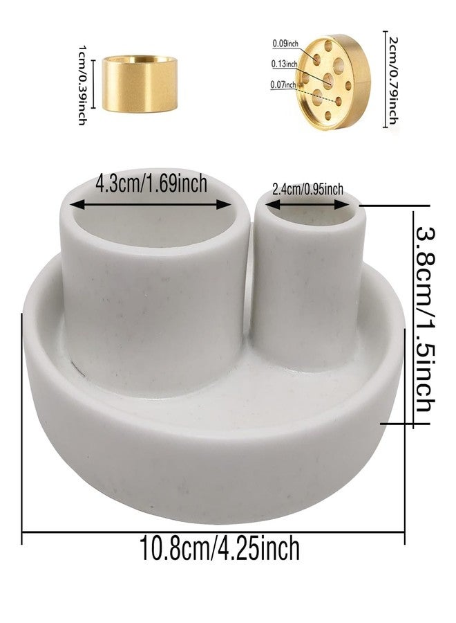 Fancy Lemon 4 in 1 Incense Holder, Ceramic Incense Stick and Palo Santo Holder,Sage Holder for Burning- 4.25" Ceramic Ash Catcher Tray for Meditation and Yoga Room (White) - Image 3