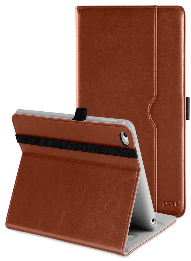 DTTO for iPad Mini 4 Case, Premium Leather Folio Stand Cover Case with Multi-Angle Viewing and Auto Wake-Sleep Function, Front Pocket for iPad Mini 4 - Brown - Image 1