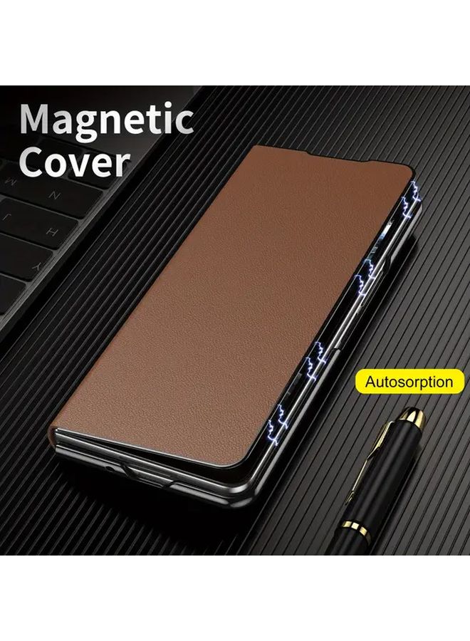 Light Blue Flip Fold Phone Case with Stand for Galaxy Z Fold 4 - Image 3
