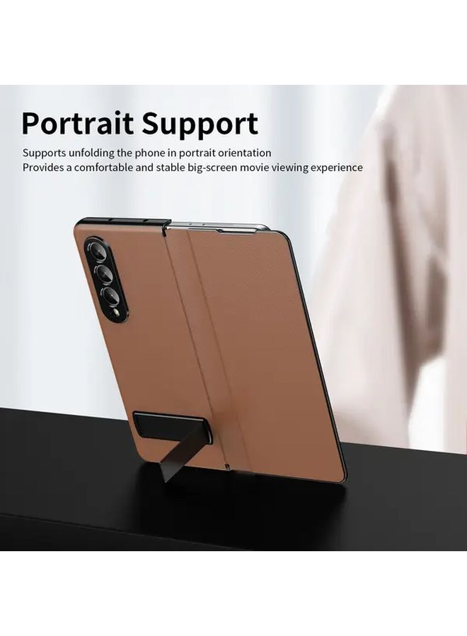 Light Blue Flip Fold Phone Case with Stand for Galaxy Z Fold 4 - Image 4