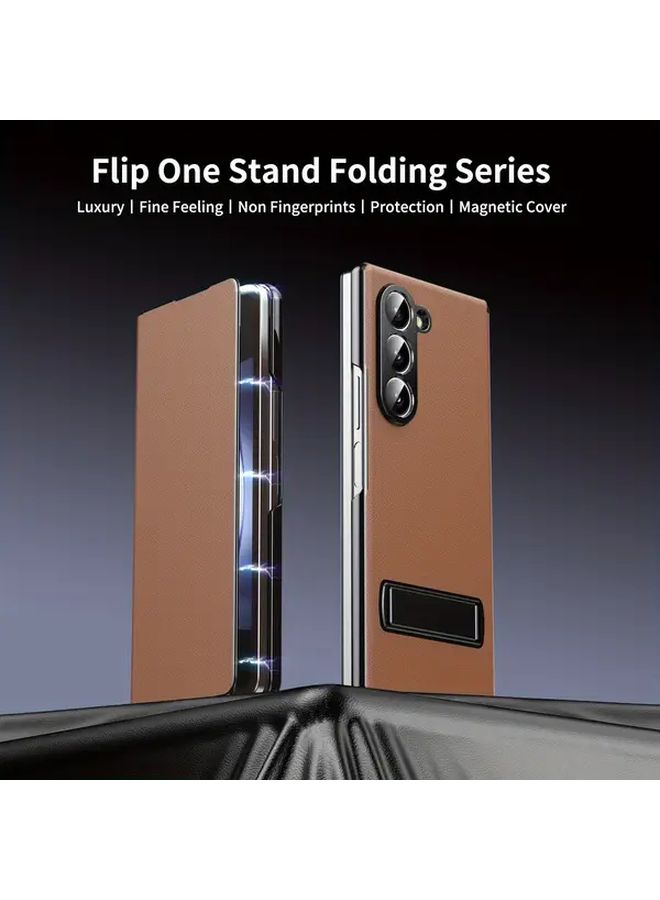 Light Blue Flip Fold Phone Case with Stand for Galaxy Z Fold 4 - Image 2