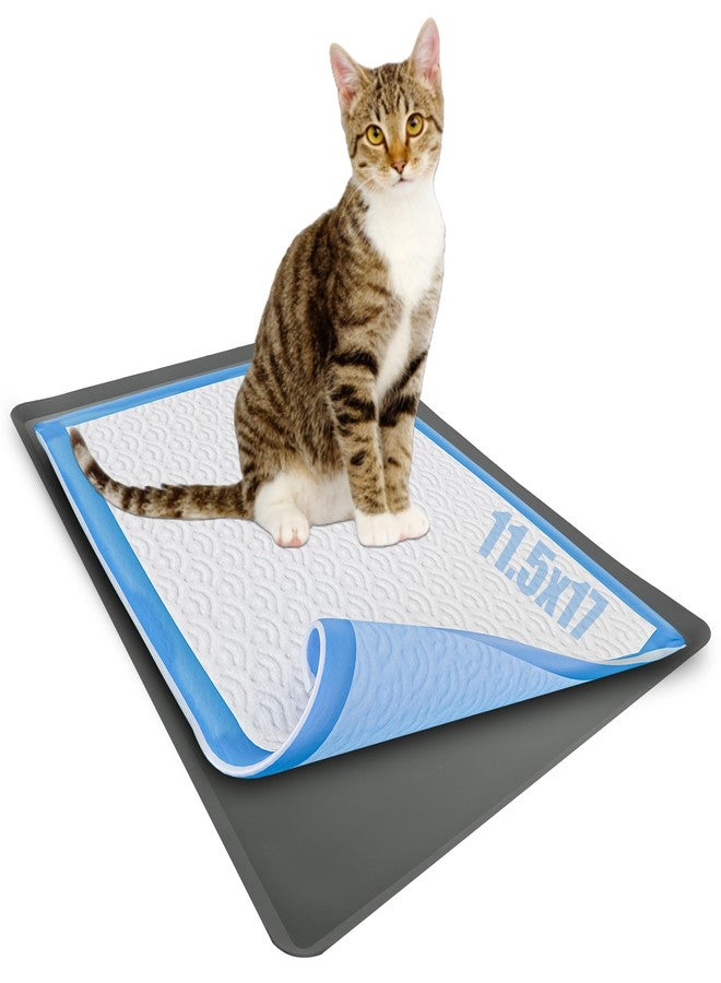 Skywin TidyFriend Puppy Pad Holder Tray Fits for 11.5” x 17” Wee Wee Pee Pads - Stable Grip, Raised Edges, Quick-Wipe Silicone Surface Dog Potty Tray Holder for Indoor Flooring Protection (Grey) - Image 1