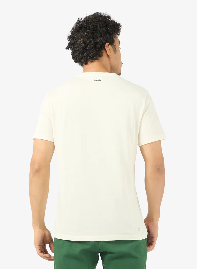 لاكوست تيشيرت كرو رقبة قطن فائق الجفاف للعطلات