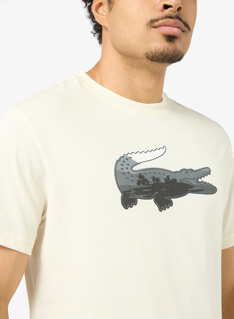 لاكوست تيشيرت كرو رقبة قطن فائق الجفاف للعطلات - Image 3