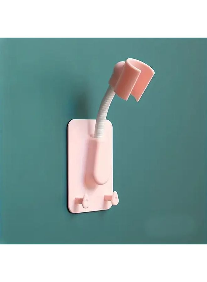 Pink Adjustable 360 Rotating Shower Head Holder with Double Hooks for Easy Installation - Image 1