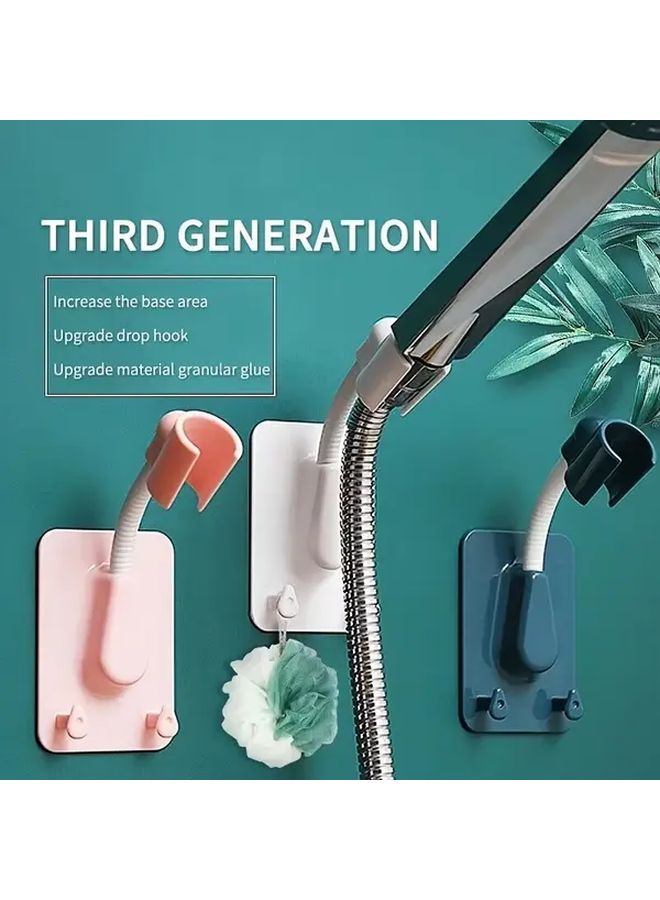 Pink Adjustable 360 Rotating Shower Head Holder with Double Hooks for Easy Installation - Image 5