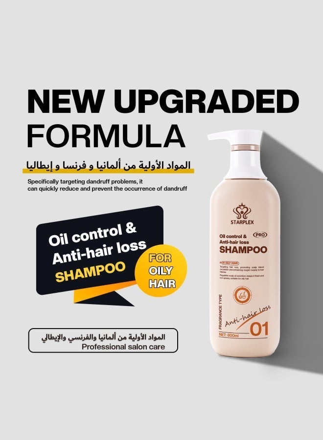 STARPLEX Oil Control Shampoo 500ml - Anti-Hair Loss Formula for Oily Hair | Promotes Scalp Circulation & Regulates Sebum | Fresh & Non-Greasy Daily Use - Image 3