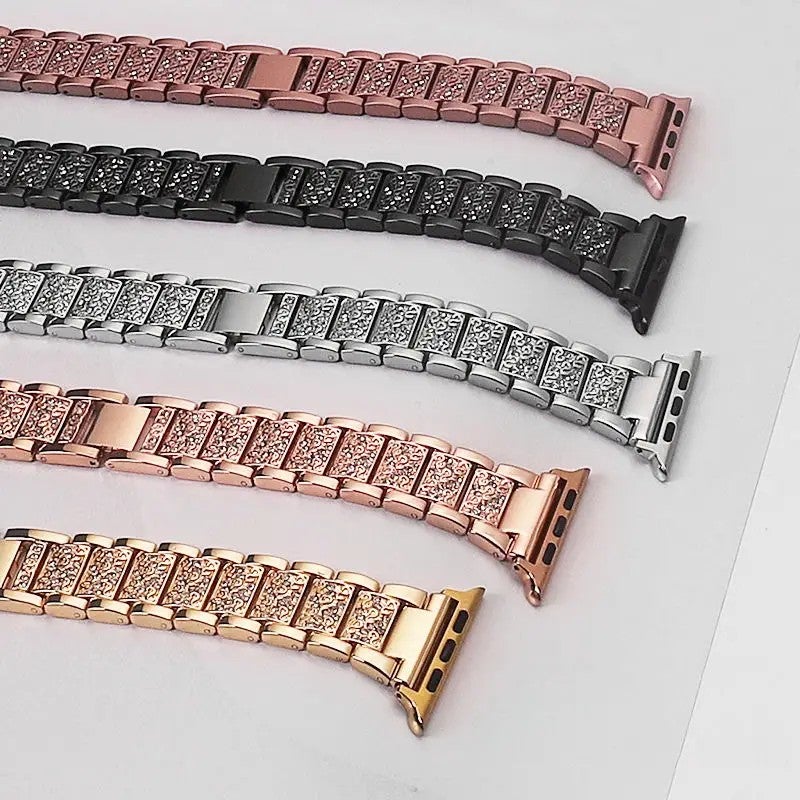 Bluejw Women's Luxury Diamond Bracelet Strap for Apple Watch 38mm 42mm – Adjustable Stainless Steel Replacement Watch Band - Image 3