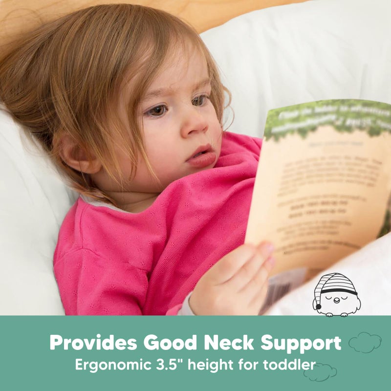 KeaBabies Toddler Pillow with Pillowcase - 13x18 My Little Dreamy Kids Travel Bed Pillows for Sleeping, Organic Cotton Small Pillowcase, Soft & Breathable, Machine Washable, Toddlers 2-5 Years Old (Pearl Gray) - Image 5