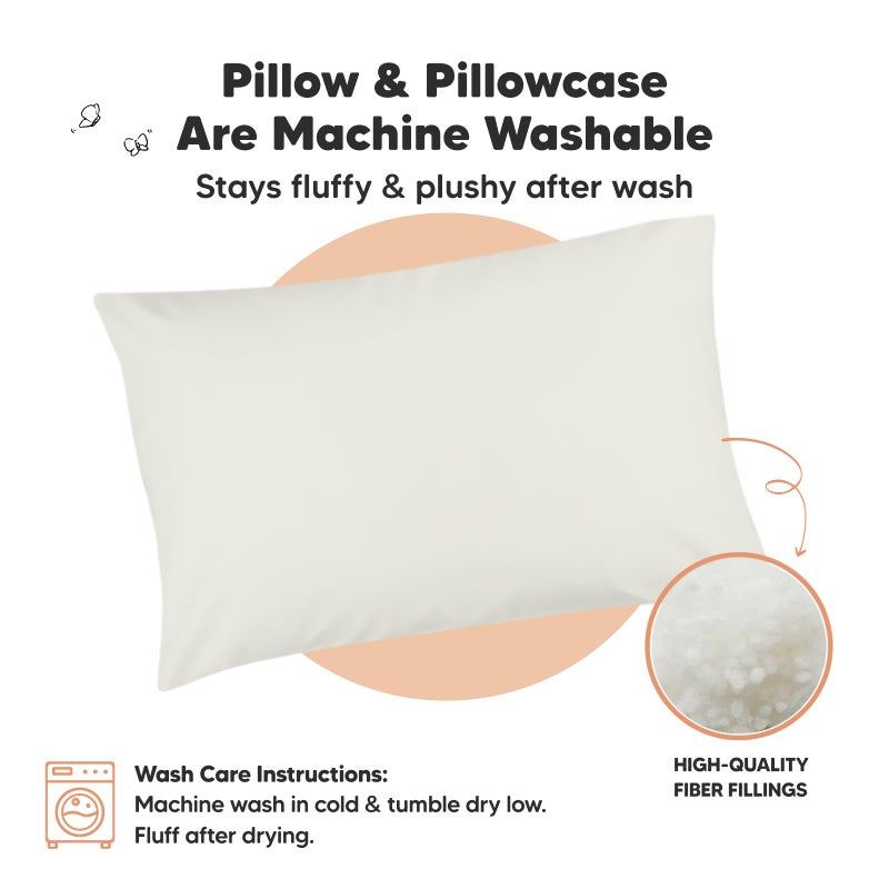 KeaBabies Toddler Pillow with Pillowcase - 13x18 My Little Dreamy Kids Travel Bed Pillows for Sleeping, Organic Cotton Small Pillowcase, Soft & Breathable, Machine Washable, Toddlers 2-5 Years Old (Pearl Gray) - Image 4