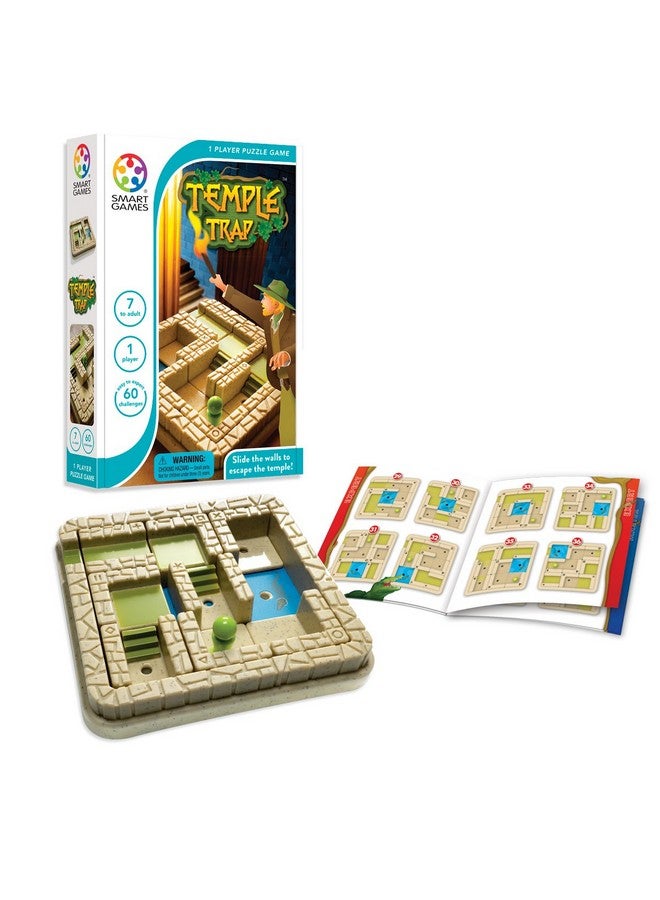 SmartGames Temple Trap Cognitive Skill-Building Travel Game With Portable Case Featuring 60 Challenges For Ages 7 - Adult - Image 1