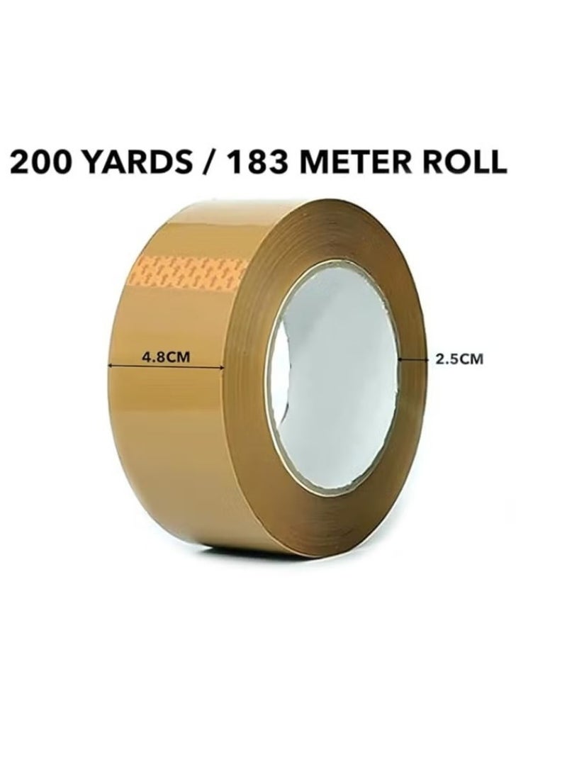 Generic HEXAR Heavy Duty Packing Tape, 45 MM x 183 Meters 200 Yards Packaging Tape for Sealing Parcel Boxes Office Home School Use Strong Adhesive Tape Super Secure Sticky Seal (Brown, Pack of 3)  - Image 2